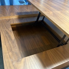 [幅120] センターテーブル ローデスク リフトアップ式 昇降式 突板使用  LOWYAの画像