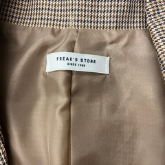 K2509-118 FREAK'S STORE テーラードジャケット 千鳥柄 ブラウン  サイズ:S 中古美品の画像
