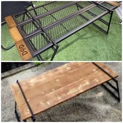 DOD テキーラテーブル 2セット スチール天板、木製天板 キャンプ用品の画像