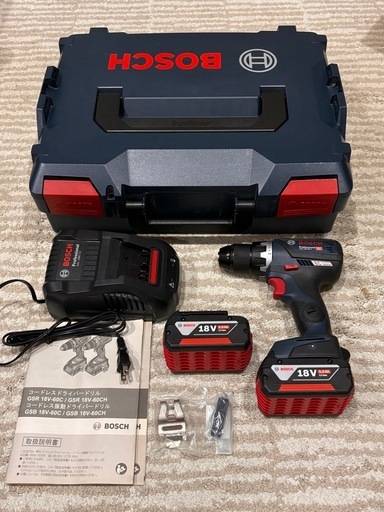 値下 Bosch GSR 18V-60C コードレスドリル　＋　5Ah バッテリー2個　＋　ケース