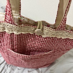 ハンドメイド　トートバッグ　ギンガムチェック　2wayの画像