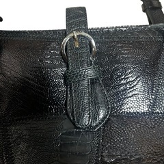 GENUINE OSTRICH オーストリッチ 本革 ブラック バッグ 高級感の画像