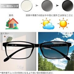 【新品】調光サングラス ブルーライトカットメガネ 紫外線カット めがね 度なし uvの画像