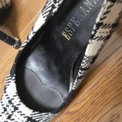 ESPERANZA エスペランサ 23cm タータンチェック ハイヒール ボアの画像