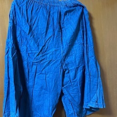 【古着】【難あり】青　パンツ　レディース　綿100%の画像