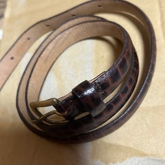 【中古】ダークブラウン ベルト　レディース　全長約90センチの画像