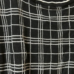 【古着】黒白チェック 半袖ニット　レディースの画像