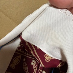 【古着】花柄プリントシャツ レース襟付き　昭和レトロの画像