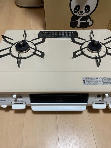 リンナイ プロパン LP二口ガスコンロ コンロタイマー、グリル付き 美品 ガスレンジ