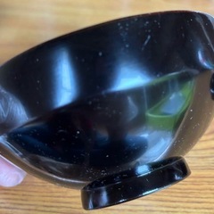 黒い漆器 お椀 花装飾17セットの画像