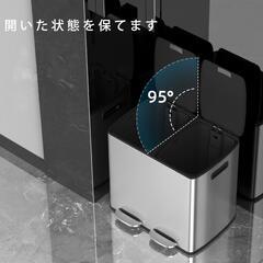 ゴミ箱 ふた付き 分別 2×20L ゴミ袋2ロール付き　自立式ステンの画像
