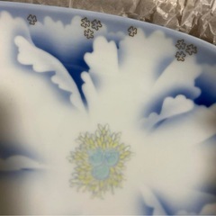 深川製磁　官窯牡丹金ミル盛皿　未使用品の画像