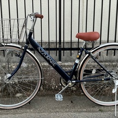 ＜整備済＞AZZURARE・シティサイクル 27インチ・自転車 外装6段変速・LEDオートライト・鍵付きの画像