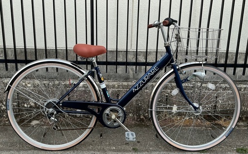 ＜整備済＞AZZURARE・シティサイクル 27インチ・自転車 外装6段変速・LEDオートライト・鍵付き