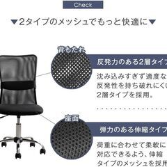 ※取引中/売約済***********　　　M　　　未使用/新品　オフィスチェア 単脚 腰楽ランバーサポート クロムメッキ メッシュ生地 昇降 ハイバック ロッキング デスクチェア 学習椅子 コンパクトの画像