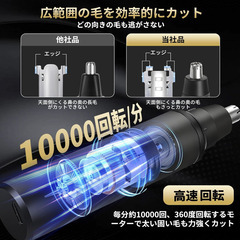 ✂️【新品未使用】Gegoup 鼻毛カッター 電動 Type-C充電式 LCD残量表示 軽量 防水 水洗い可 掃除ブラシ付き メンズ レディース 耳毛 眉毛 トリマー 持ち運び便利 エチケットカッター プレゼント ブラックの画像