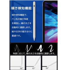 ✏️【新品未使用】htrahy タッチペン iPad ペン スタイラスペン アップルペンシル互換 2018〜2025年対応 Type-C急速充電 残量表示 傾き感知 磁気吸着 超高感度 軽量 誤作動防止 パームリジェクション メモ取り デザイン 作画 ゲーム用の画像