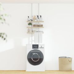 【新品】伸縮式✨ランドリーラック／洗濯機上収納 3段の画像
