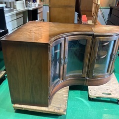 【カリモク/karimoku】 キャビネット　シェルフ　　コーナーキャビネット　棚　収納棚　オシャレ家具　ブランド家具　インテリア　アンティーク　昭和レトロ　ビンテージ【横122奥86.5高151】の画像