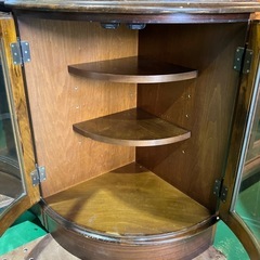 【カリモク/karimoku】 キャビネット　シェルフ　　コーナーキャビネット　棚　収納棚　オシャレ家具　ブランド家具　インテリア　アンティーク　昭和レトロ　ビンテージ【横122奥86.5高151】の画像