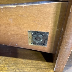 【📚nichihan/ニチハン/マガジンラック】木製　レトロ　ジャパニーズモダン　ブックスタンド　昭和レトロ　年代物　アンティーク　ヴィンテージ　ビンテージ　レア　当時物　小型　小物入れ　本棚　家具　インテリア　収納棚　茶色　ブラウンの画像