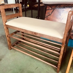 ご予約済み【ホリダソウコ】家具セール　玄関椅子　玄関ベンチ　の画像