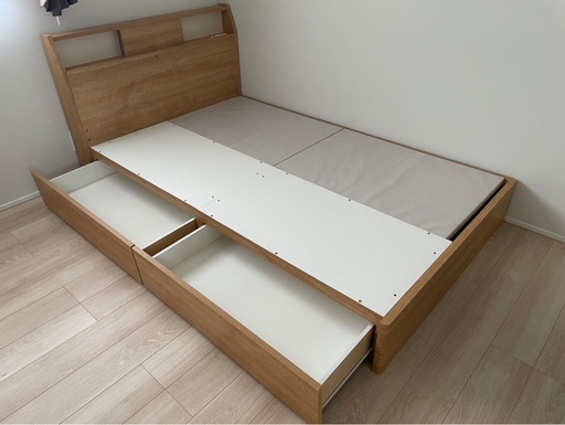 【受渡先決まりました】セミダブル ベッドフレーム 収納付き ニトリ