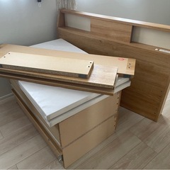 セミダブル ベッドフレーム 収納付き ニトリの画像
