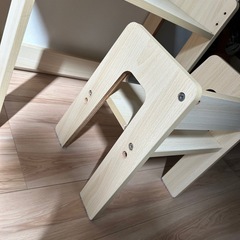 木製デスクセット 高さ調整可能の画像