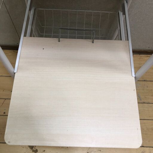 レンジラック キッチン収納 炊飯器台 家電ラック 棚4段 木目調ホワイト キャスター付き　【糸島市内 送料無料】250911-4