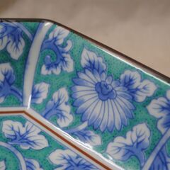 [1497] 有田焼 八角形 花柄 陶磁器皿 約23cmの画像