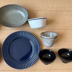 寒色系　お皿セット　M plus・IKEA・3coins・益子焼などの画像
