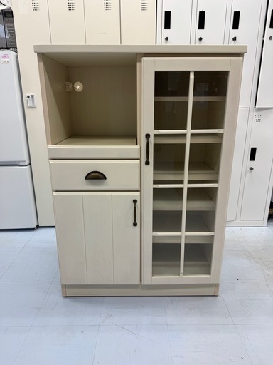 ニトリ レンジボード ミランダ2 ホワイト 食器棚 No2991