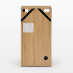 無印良品 MUJI 木製キャビネット 食器棚、キッチン収納 ガラス扉　スリム　オーク材突板の画像