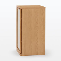無印良品 MUJI 木製キャビネット 食器棚、キッチン収納 ガラス扉　スリム　オーク材突板の画像