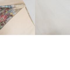 袋帯 正絹 金糸銀糸 パステル系 花々文様 緑色ｘピンク色 刺繍入り 六通柄 フォーマル 礼装 長さ440cm【中古】 【キモノオフ野々市若松店】の画像