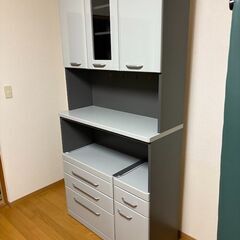 stp-3403　家電ボード　3連　引出し収納　スライドテーブル　食器棚　キッチンボード　収納棚　レンジ台　キッチン収納　レンジボード　キッチンラック　レンジラック　観音開き　キッチン　炊飯器台の画像