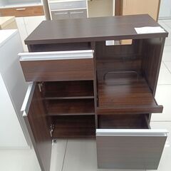 ★リユースのサカイ日立店★HJ7719  レンジ台 ダークブラウン H91.5×D45×W80 クリーニング済み の画像