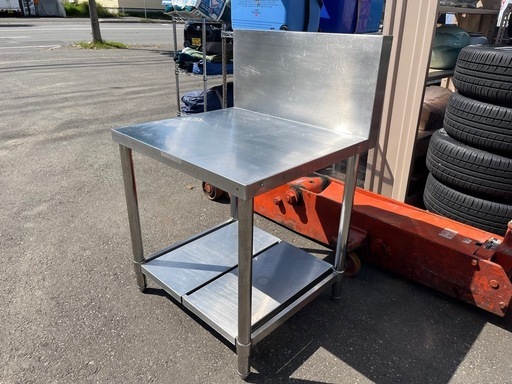 業務用 ステンレス 作業台 バックガード付き 下段 棚板あり コンロ台