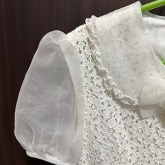 キッズ半袖ワンピース　白　120㎝の画像