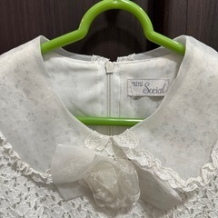 キッズ半袖ワンピース　白　120㎝の画像