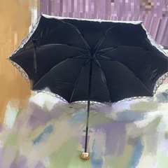 刺繍日傘折りたたみ傘 UPF50+ レディース おしゃれ晴雨兼用3段折りたたみ傘の画像