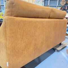F11★関家具★RELAX FORM リラックスフォーム ラブソファ レザーテックス キャメル W171cm 2人掛けソファの画像