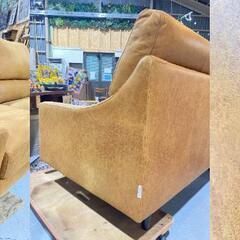 F11★関家具★RELAX FORM リラックスフォーム ラブソファ レザーテックス キャメル W171cm 2人掛けソファの画像