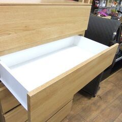 ニトリ 6段 ハイチェスト クエス 幅79×奥41×高130㎝ タンス 整理 収納 家具 ナチュラル系 札幌市厚別区 厚別店の画像