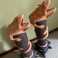 アジアン　お香立て　ヤモリ　ペアの画像
