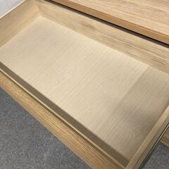 シギヤマ ローチェスト クロスタイム サボナ 幅120 ホワイトオーク材 サイドボード リビング インテリア ① 中古家具 店頭引取歓迎 R10062の画像
