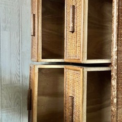 チェスト タンス ラック ラタン 収納 キャビネット チーク rattan ナチュラル アジアン 引き出し おしゃれ 木製の画像