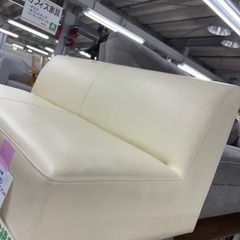 《リユースマン倉敷》ミニレザーソファ 2人掛け ホワイト 肘なし  の画像