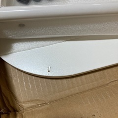 未使用品　多少の　ヘコみありWoRefCra ローテーブル センターテーブル 幅80cm 楕円形 収納付き 北欧風 おしゃれ コンパクト 一人暮らし 直脚 ホワイトの画像